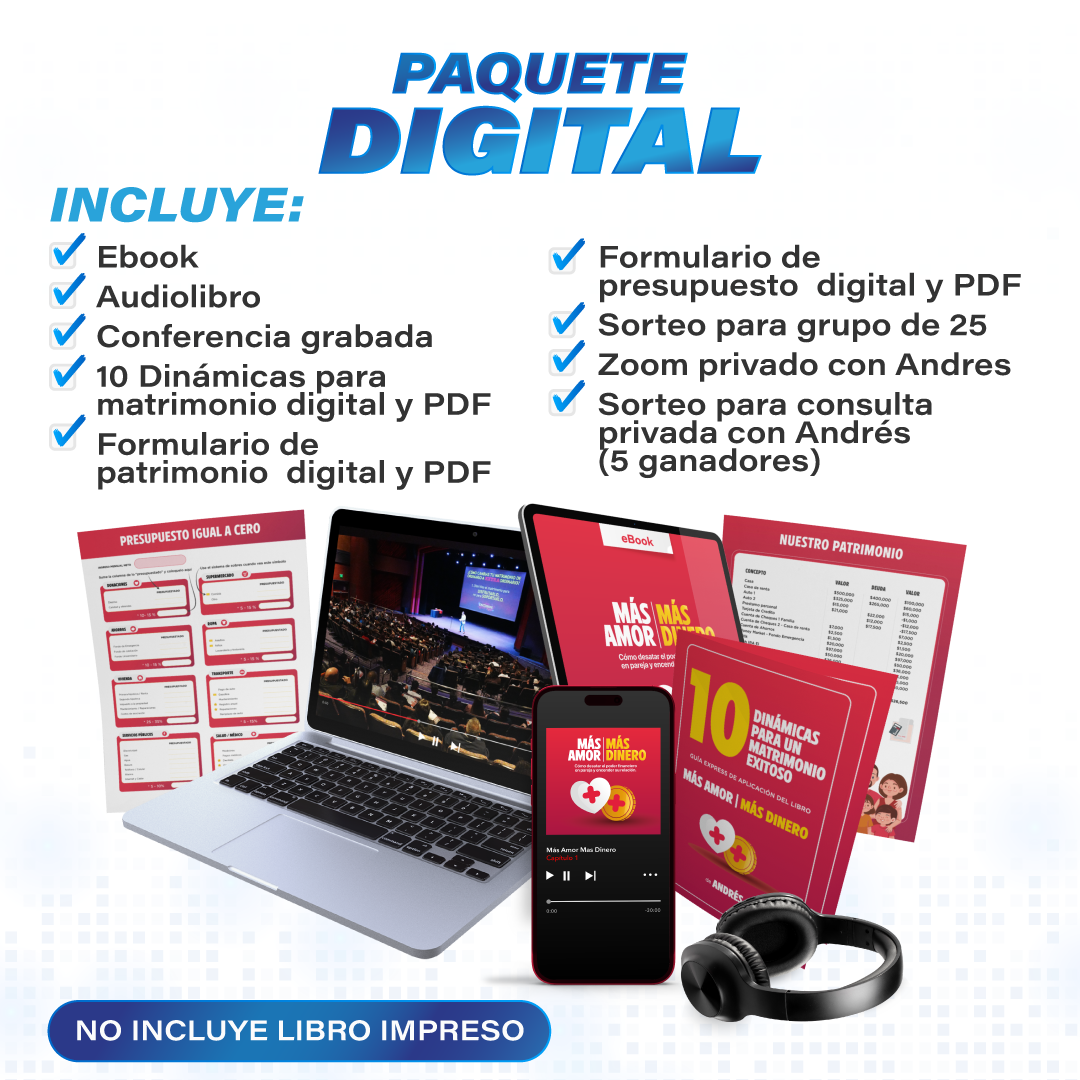 Paquete Lanzamiento Digital del Nuevo Libro Más Amor Más Dinero