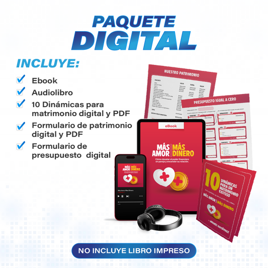 Paquete Lanzamiento Digital del Nuevo Libro Más Amor Más Dinero