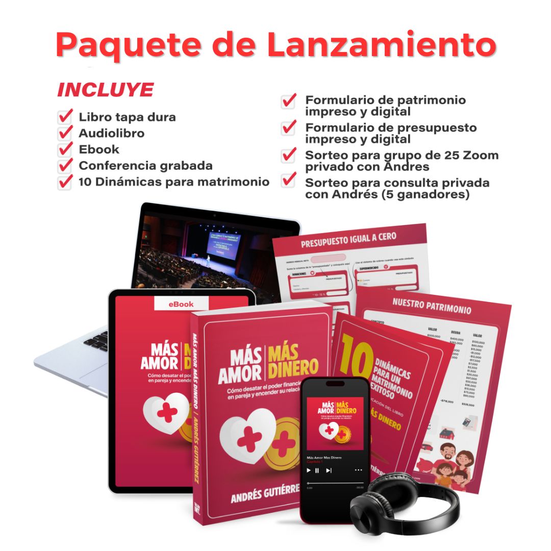 Paquete Lanzamiento del Nuevo Libro Más Amor Más Dinero